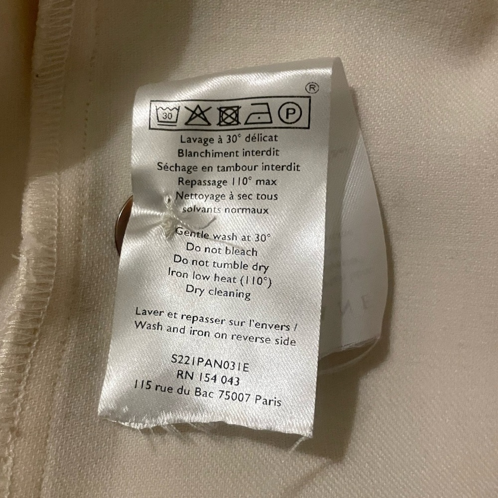 Sezane Soft Cream High-Waist Wide-Leg Trousers - Picture 12 of 14